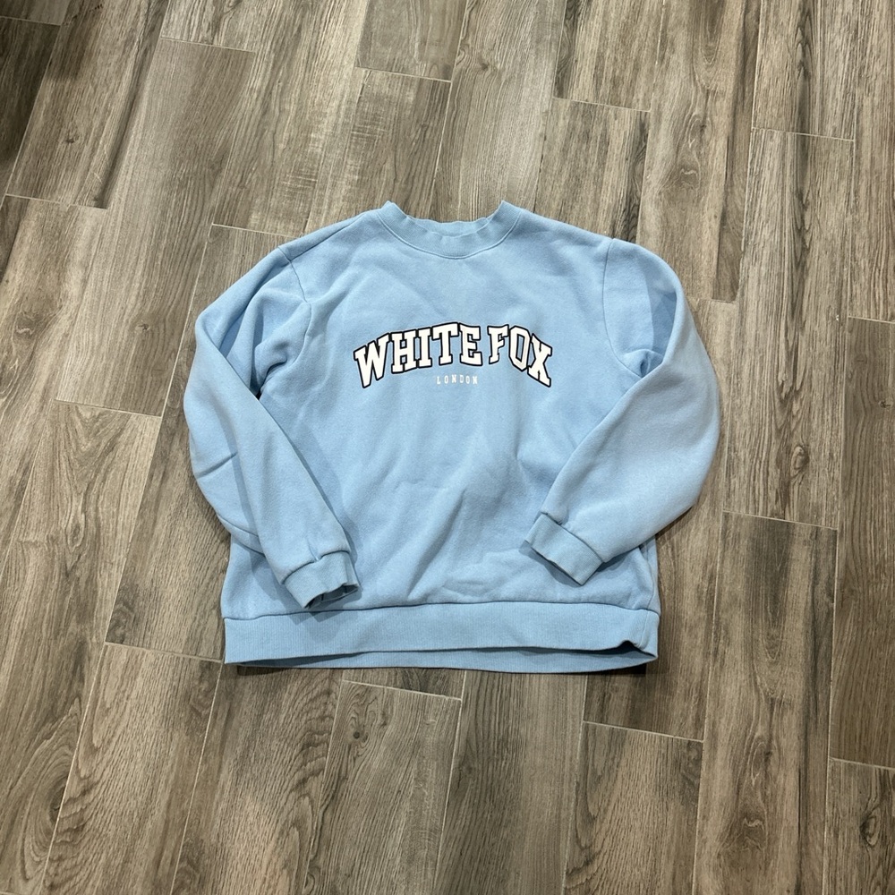 White Fox Boutique Light Blue Sweatshirt